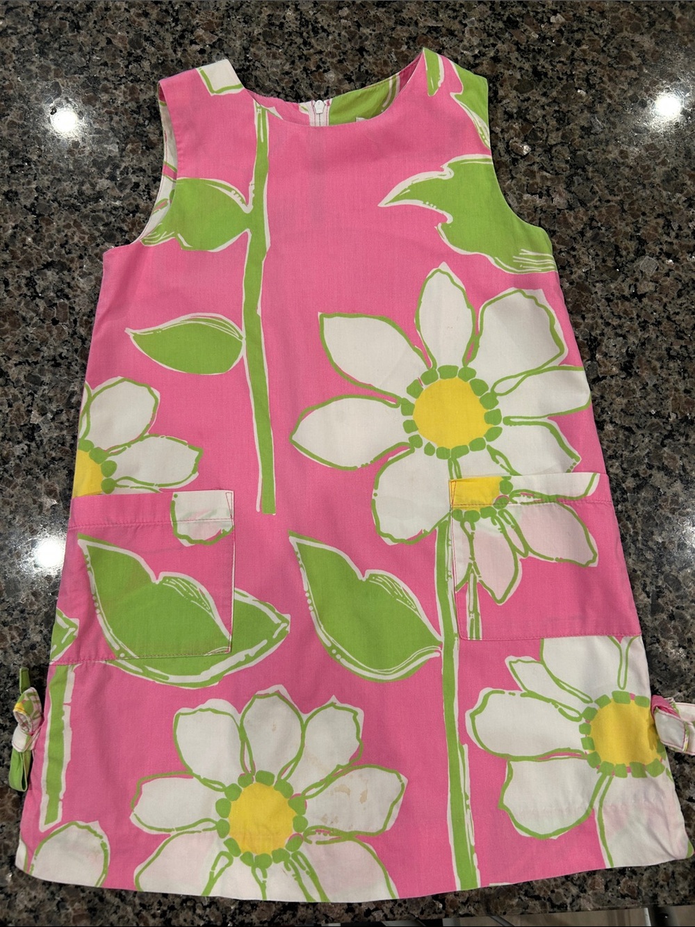 Lilly Pulitzer Pink Floral Shift Dress with Green Accents